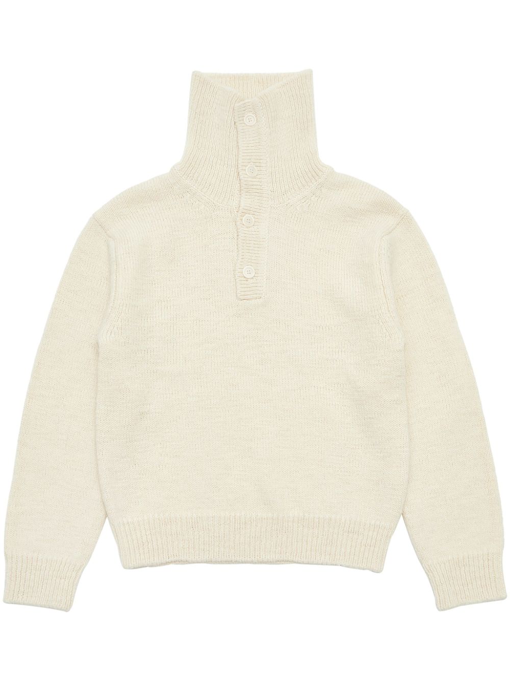 Wool buttoned sweater - Neutrals