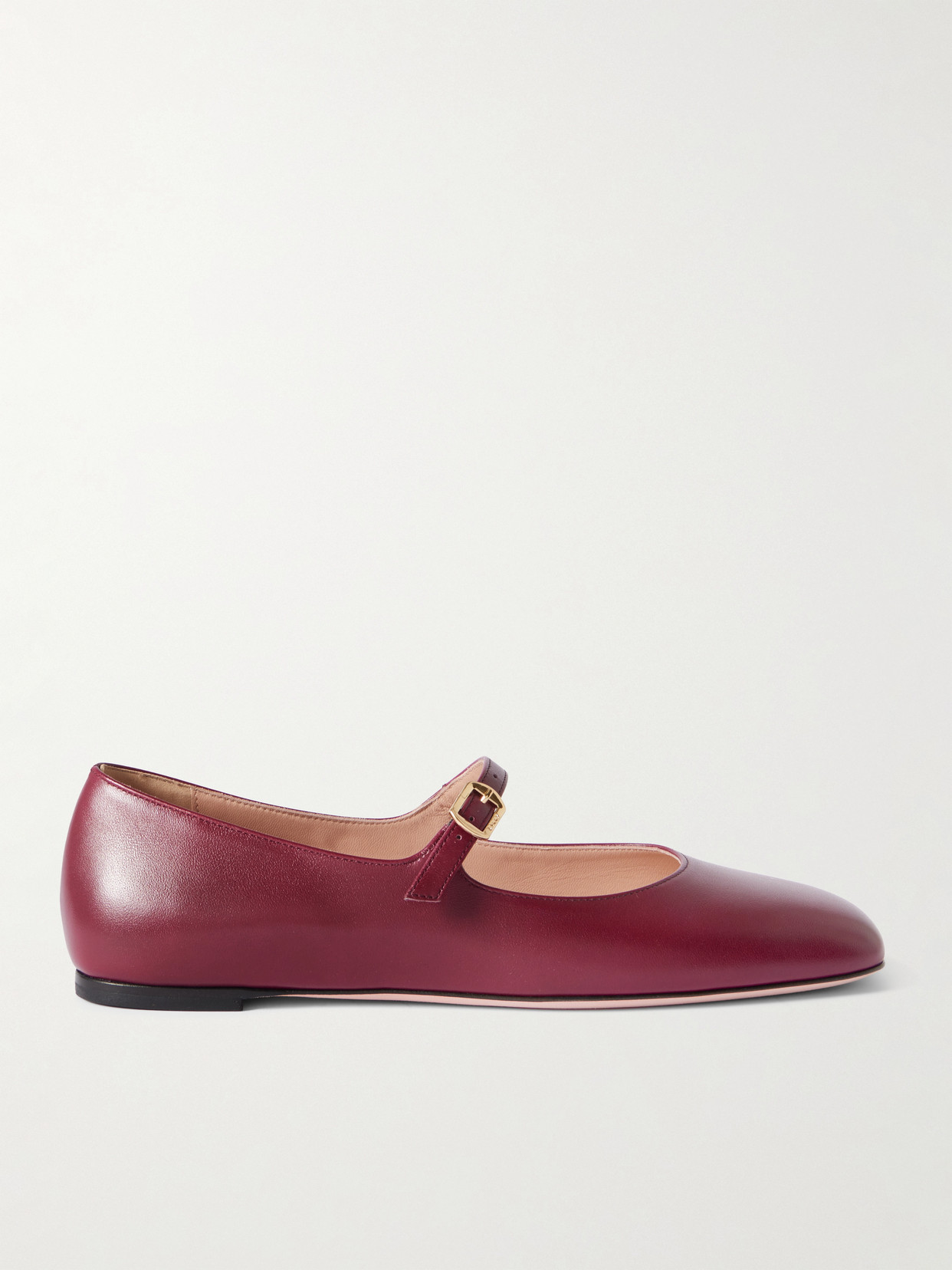 Belkys Leather Mary Jane Ballet Flats - Burgundy