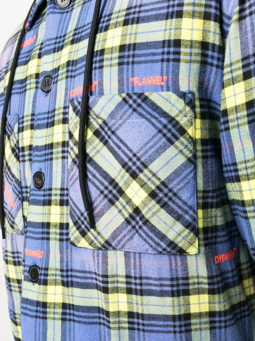 Plaid-check shirt jacket - Blue