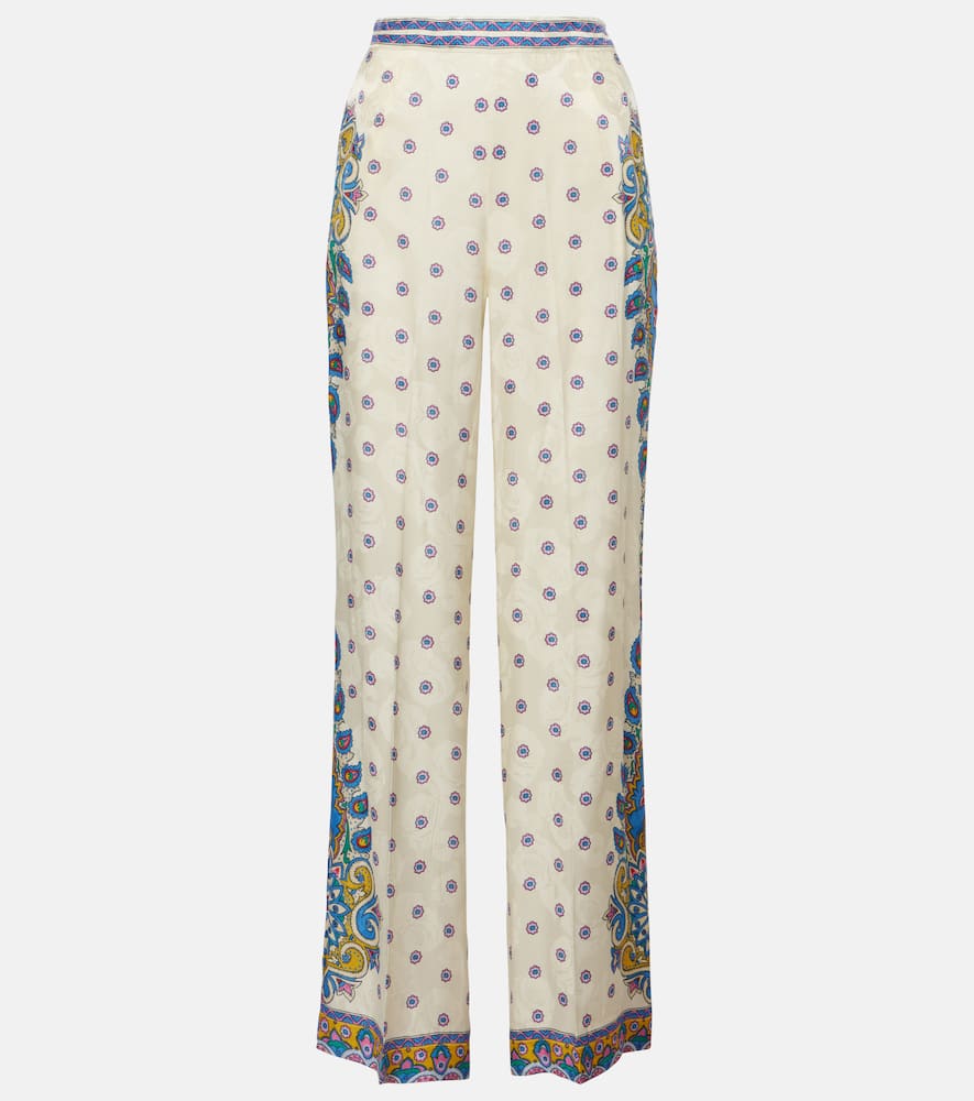 Printed high-rise straight pants