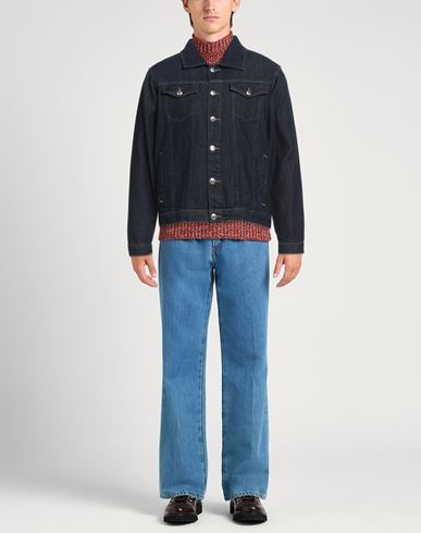 Man Denim outerwear Blue Size 36 Cotton