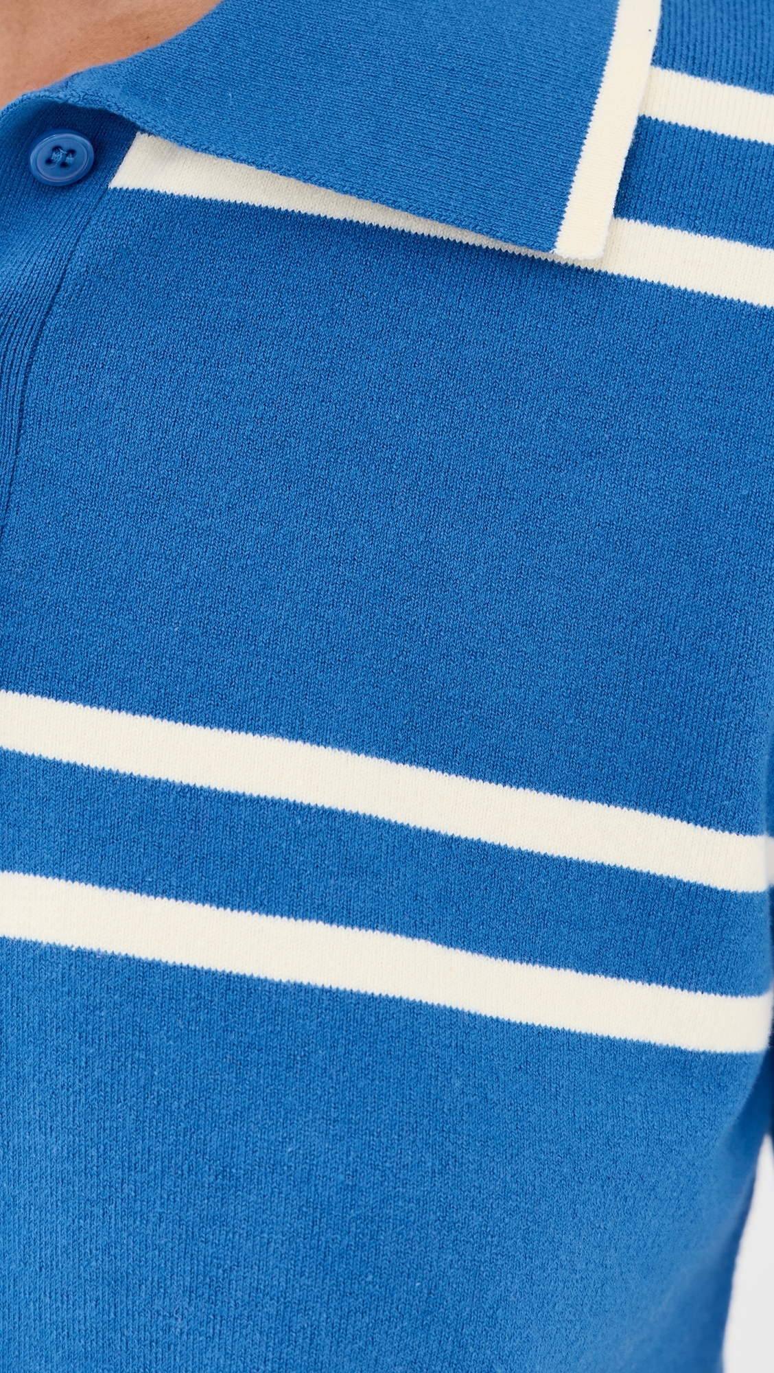 Short Sleeve Striped Polo Light Blue/Burnt Orange