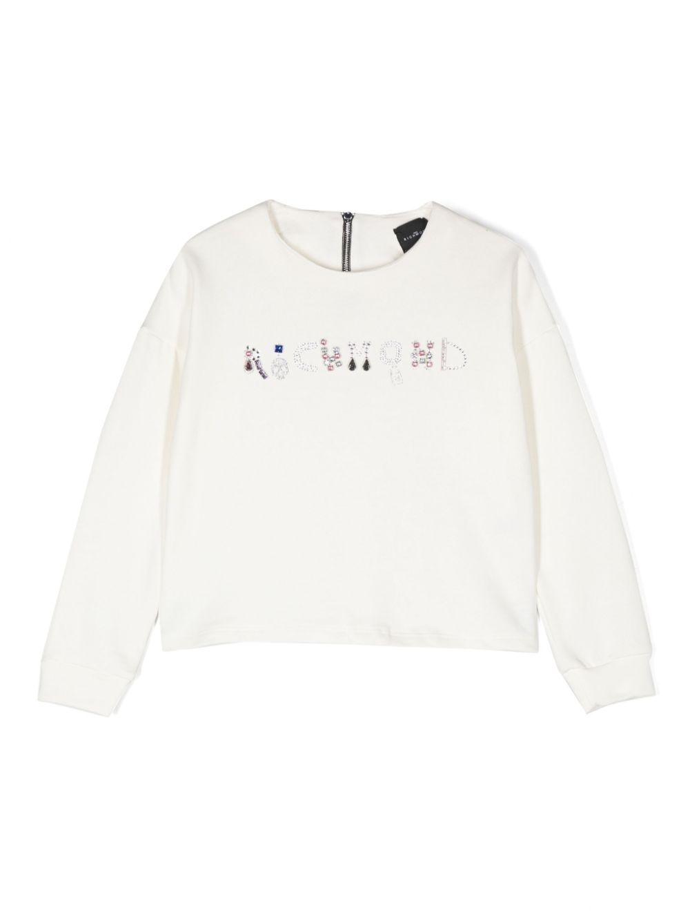 Crystal-logo sweatshirt - White