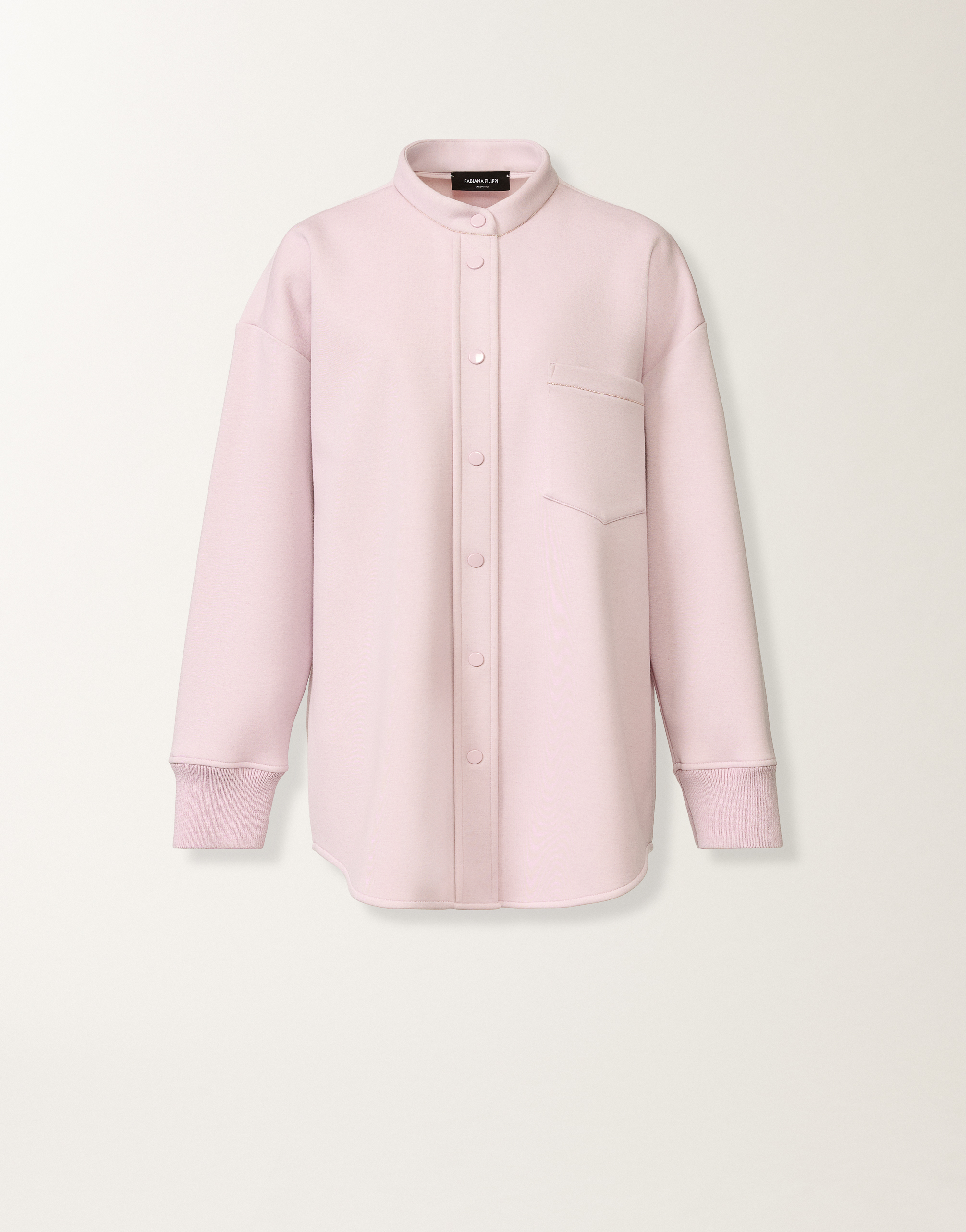 Scuba cashmere shirt in lilac pink