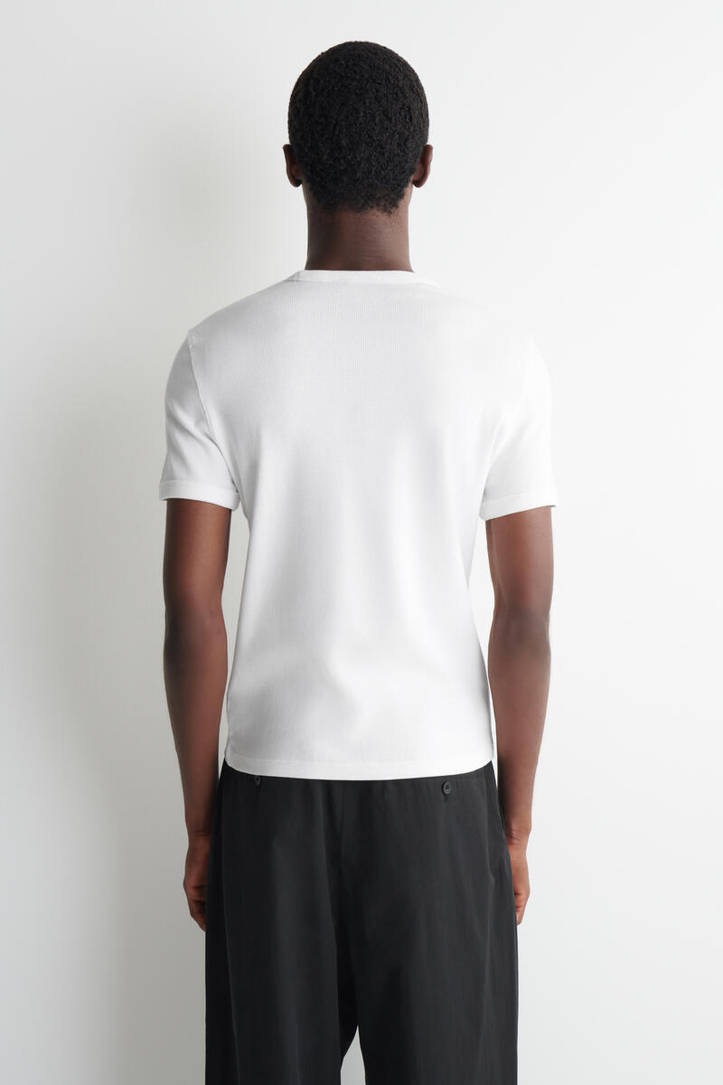 SLIM RIBBED COTTON T-SHIRT