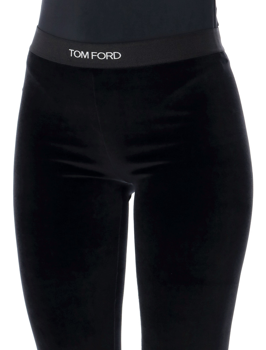 - Logo Velvet Leggings