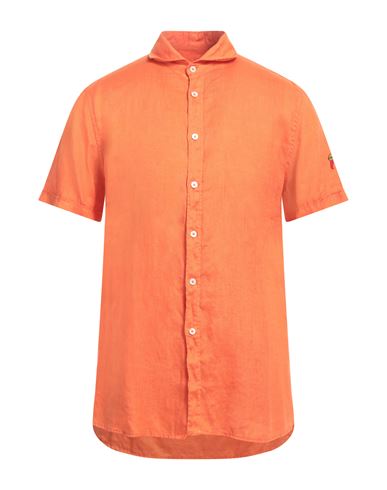 Man Shirt Orange Size L Linen