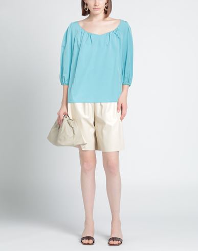 Manila Grace Woman Top Sky blue Size 4 Polyester, Cotton