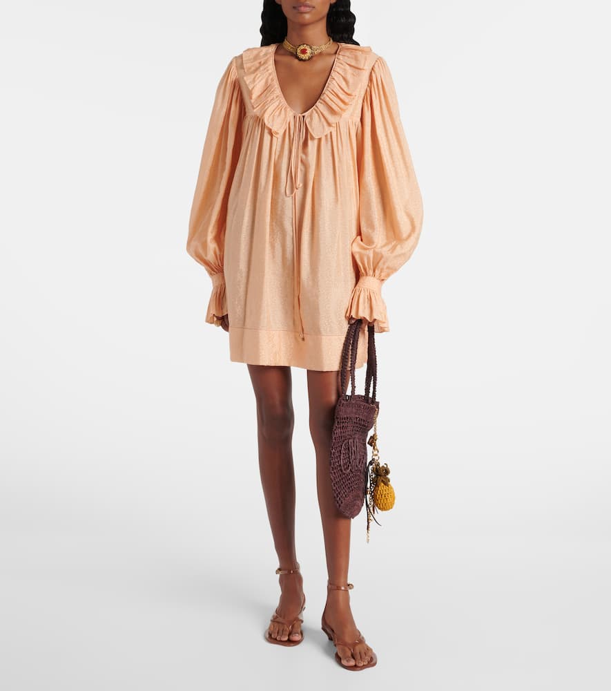 Chloé Ruffled jacquard minidress