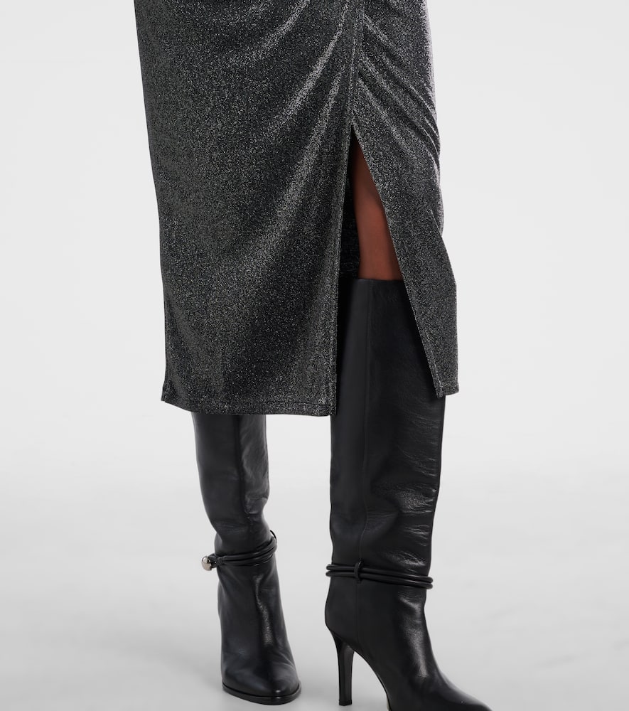 Jenisa draped gathered midi dress