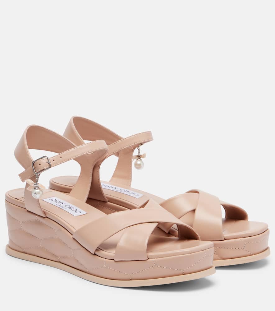 Astra 60 leather wedge sandals