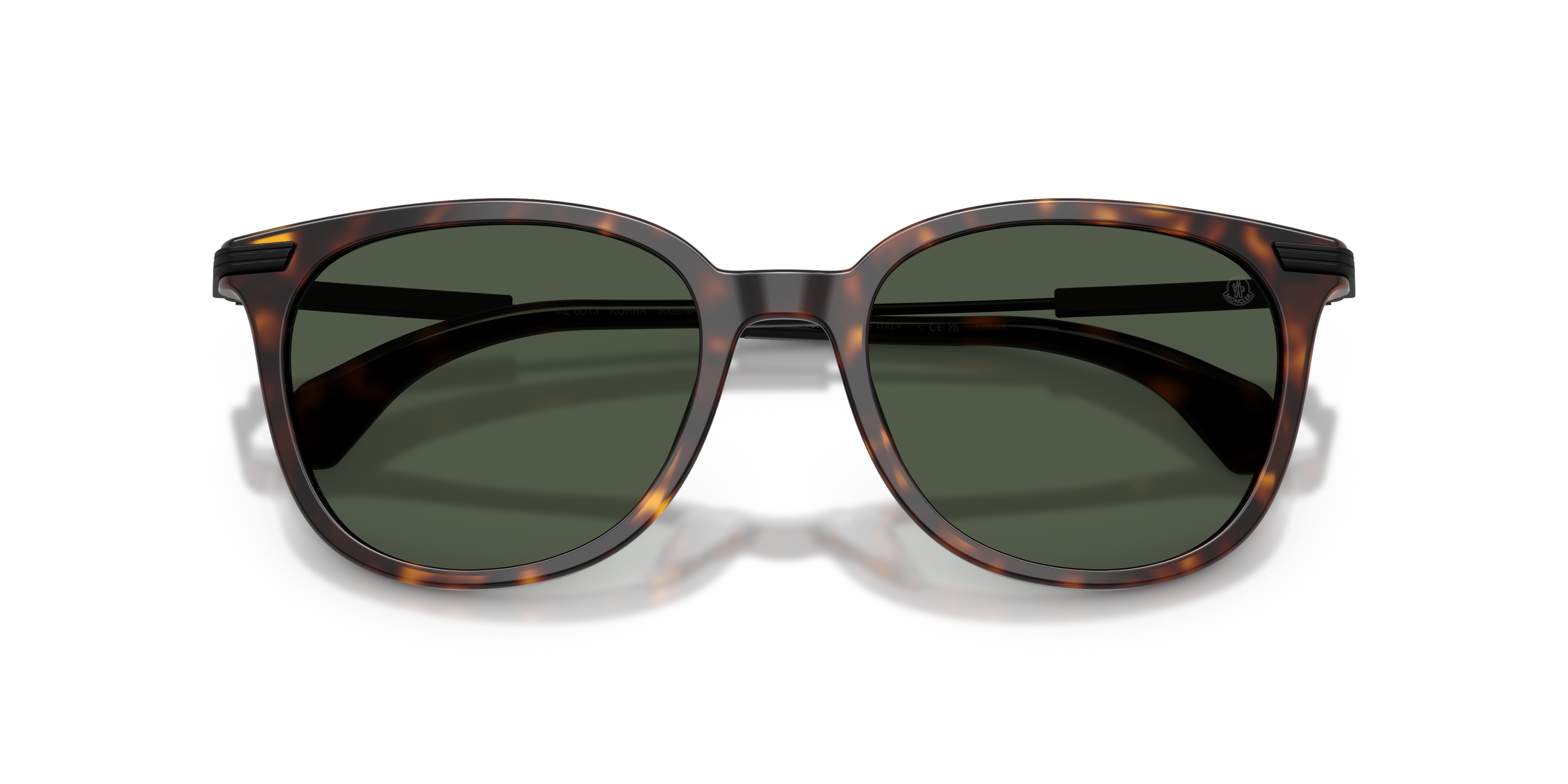 Moncler Unisex Moncler ME6013 KORRA 30029A Gafas de sol Acetato Tortuga Verde Redonda Polarizado