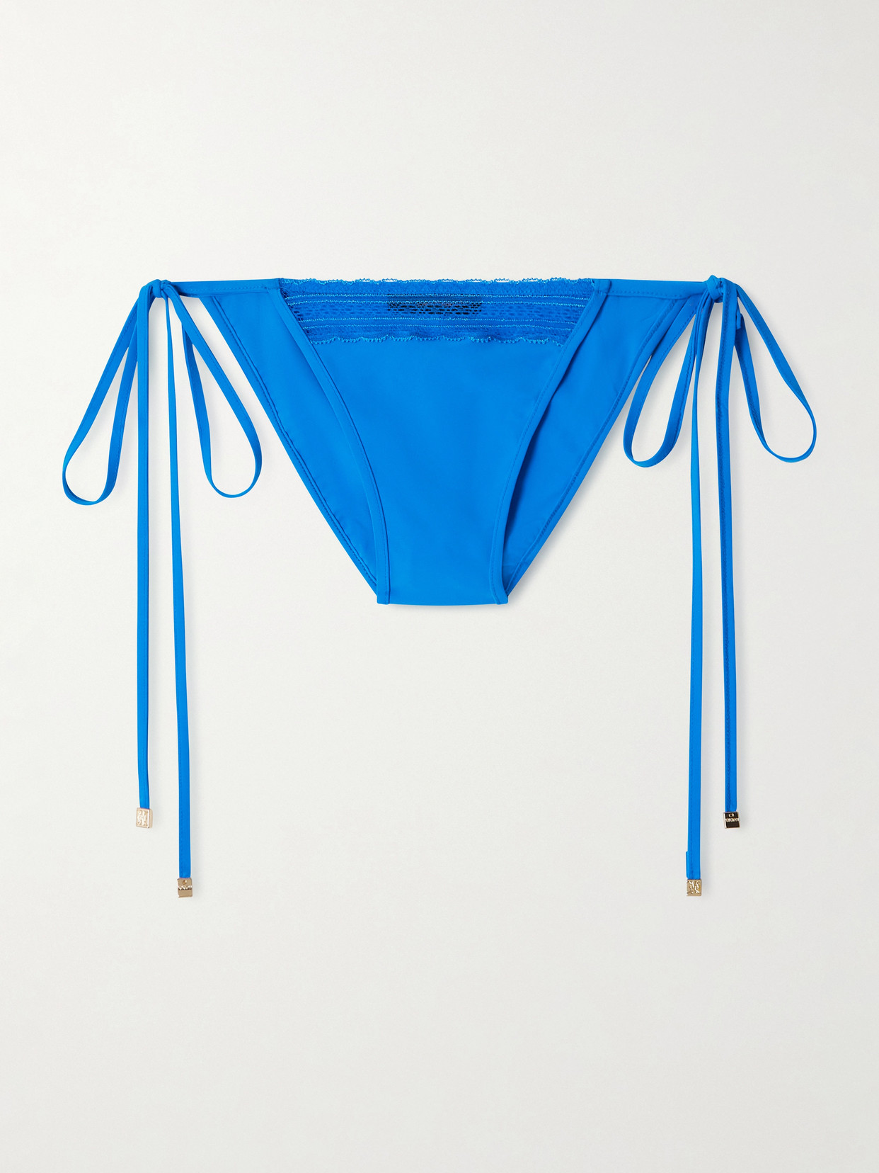 Lace-trimmed Bikini Briefs - Blue