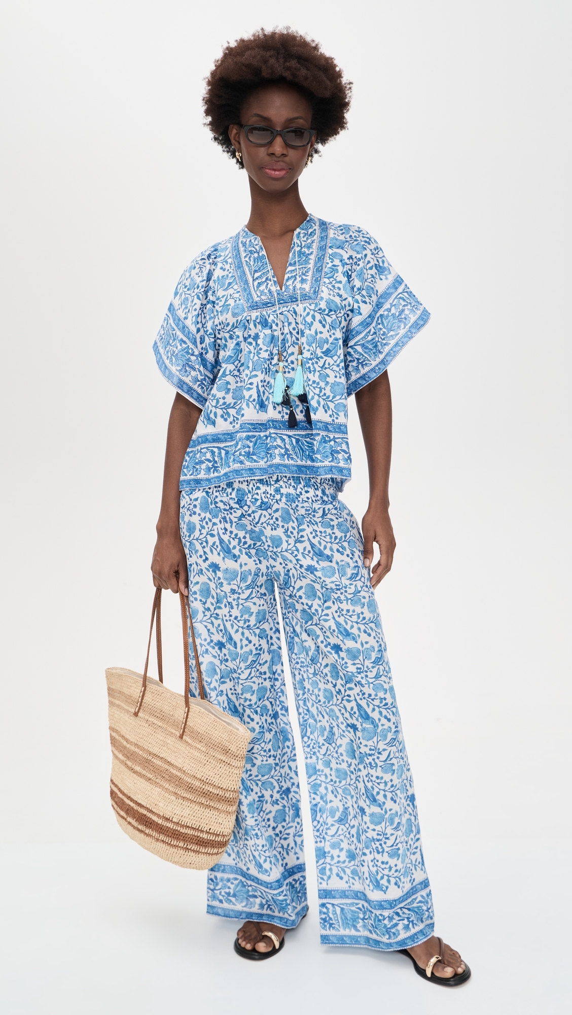 Beach Pants Blue White