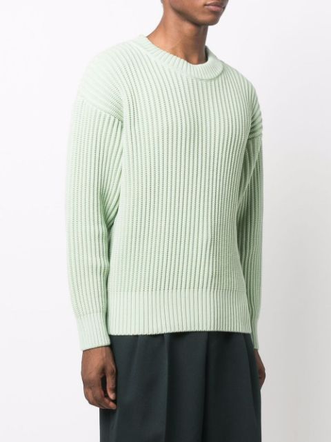 Crew-neck rib-knit jumper