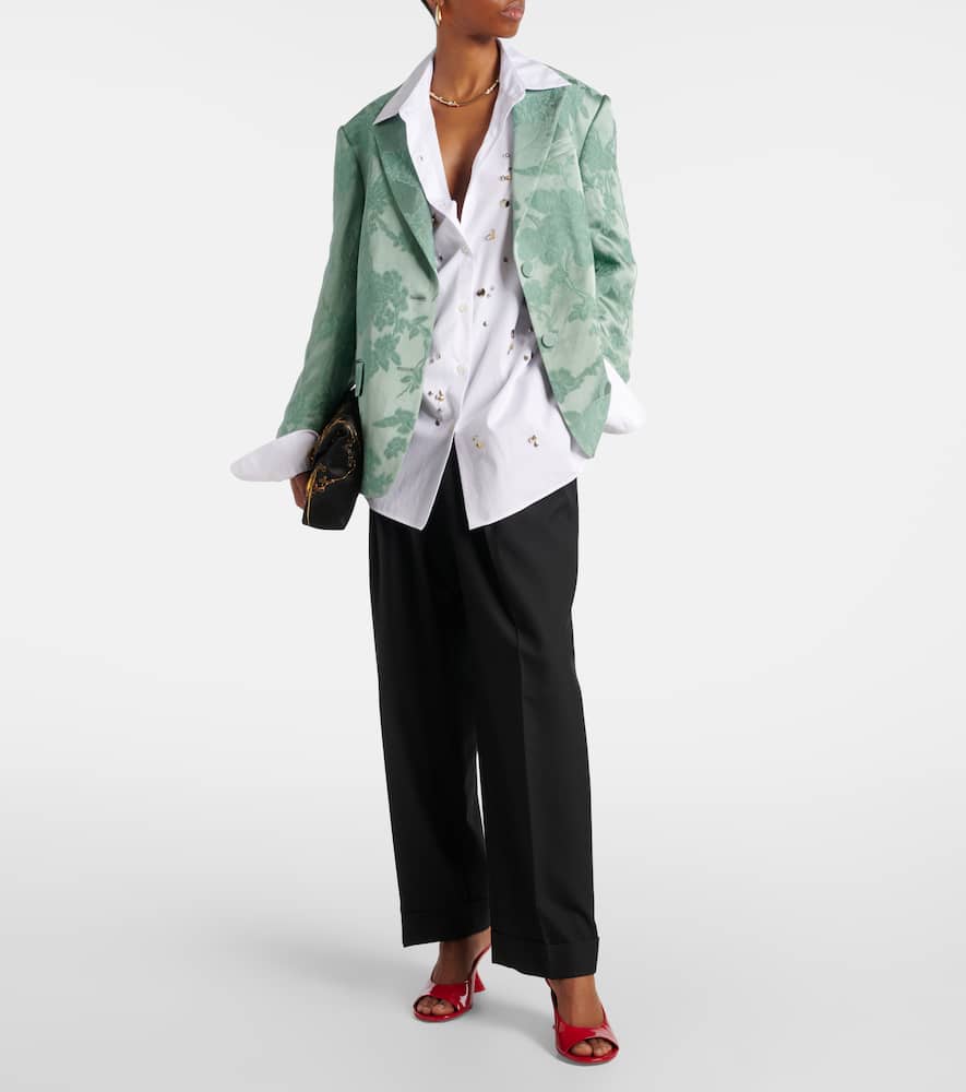 Dries Van Noten Patent leather wedge mules