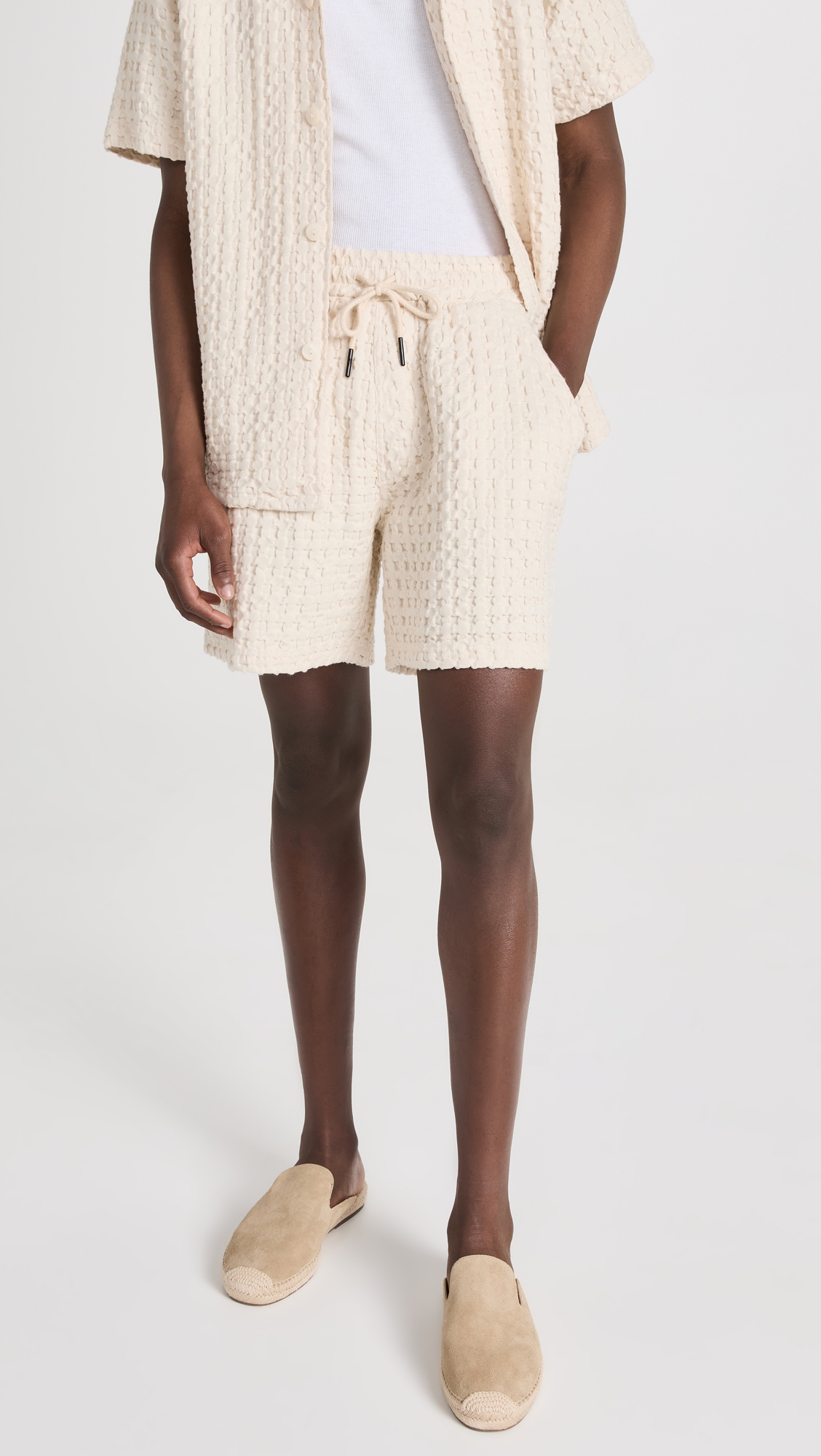 Porto Waffle 6.25" Shorts Ecru