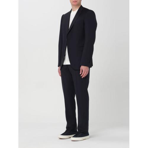 Single-breasted virgin wool suit - Blue