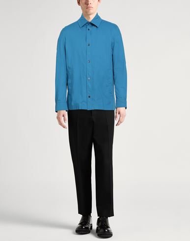 Man Shirt Azure Size 38 Cotton, Elastane