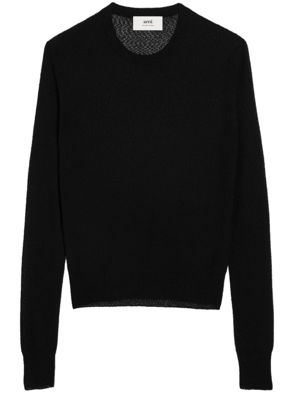 Crew-neck bouclé jumper - Black