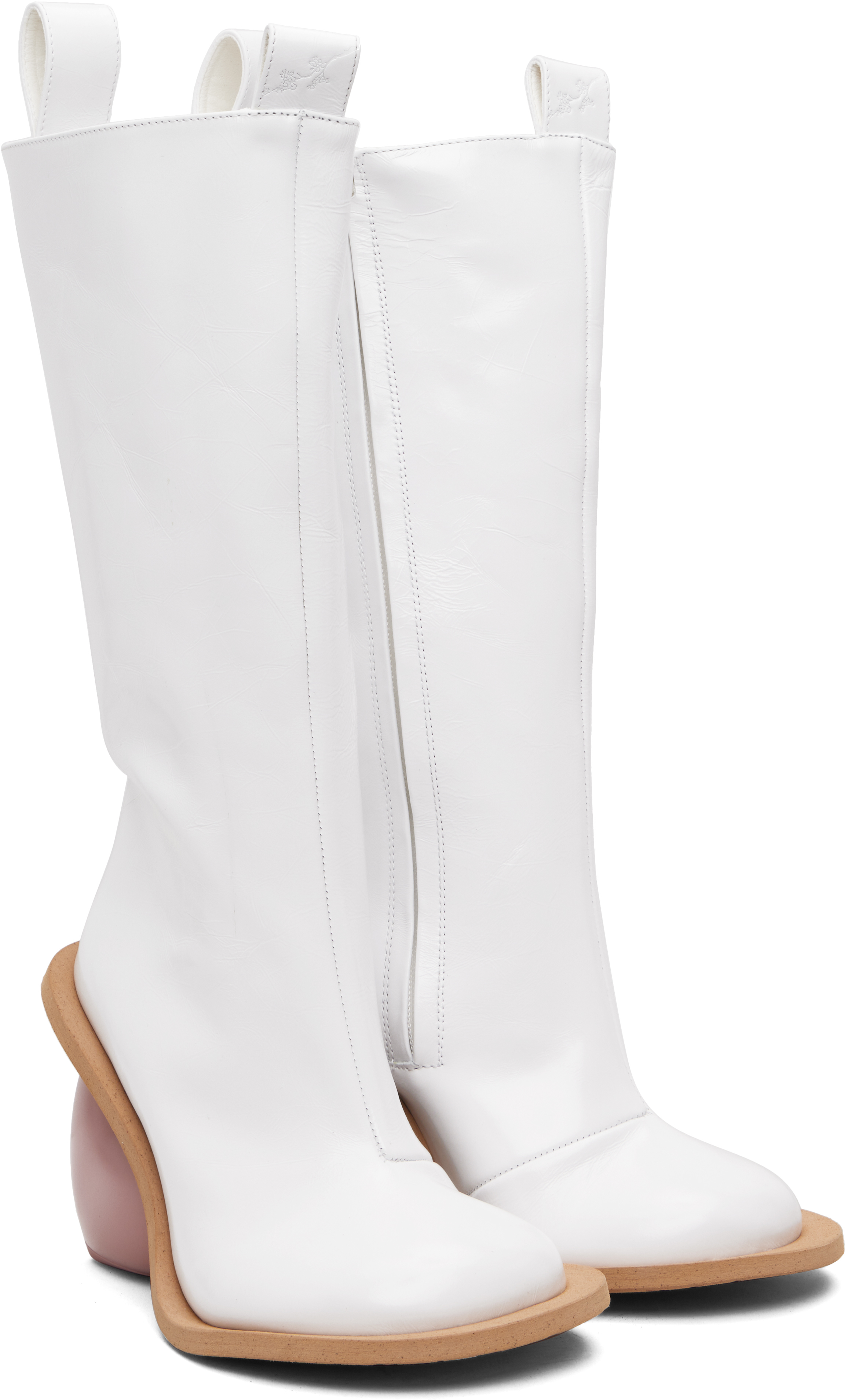 White & Pink Love Tall Boots