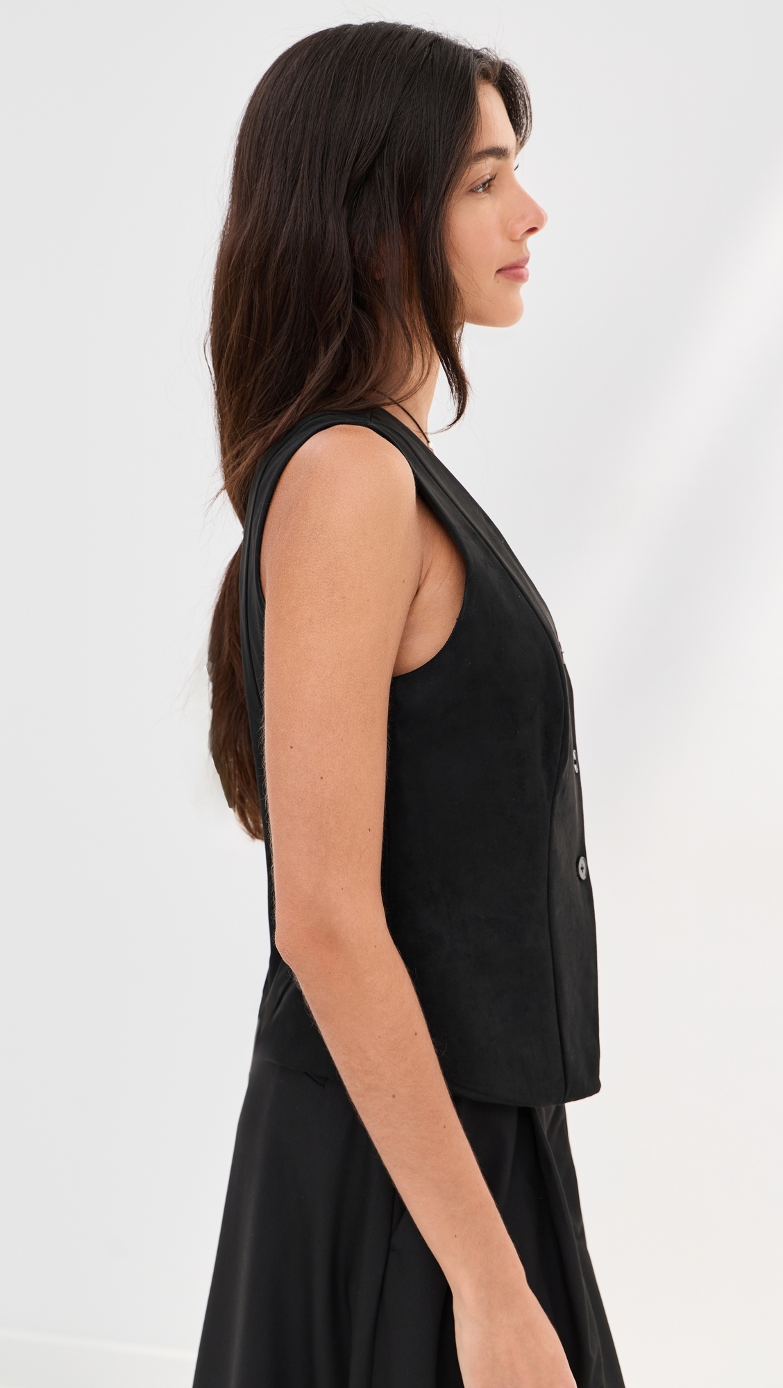 Lottie Faux Suede Vest Black