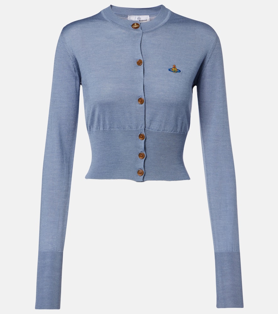 Bea cropped wool and silk cardigan