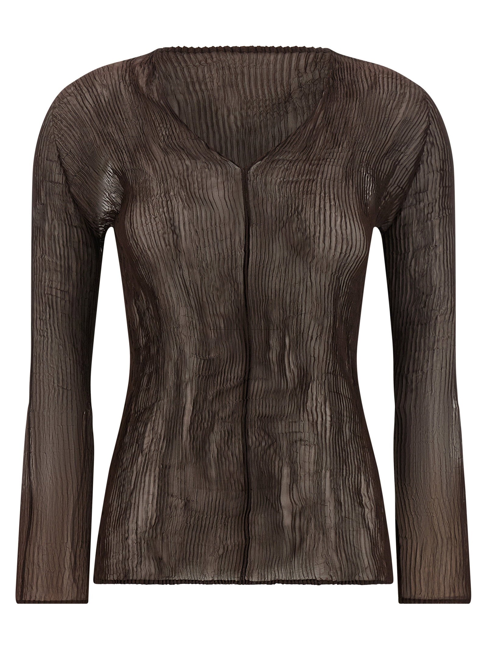 Chiffon Twist 1 Blouse — Taupe