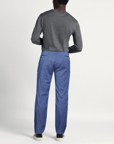 Man Pants Blue Size 27 Polyester, Linen, Viscose, Elastane