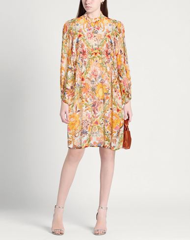 Woman Mini dress Apricot Size L Viscose, Silk