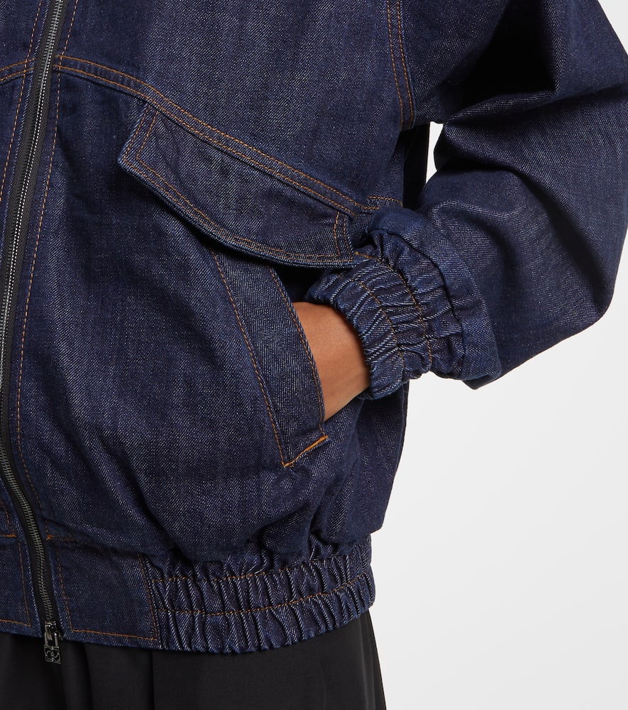 Oversized denim bomber jacket
