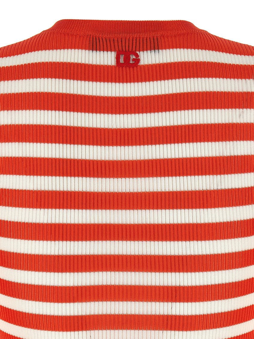 Striped Viscose Cardigan Sweaters And Cardigans Orange