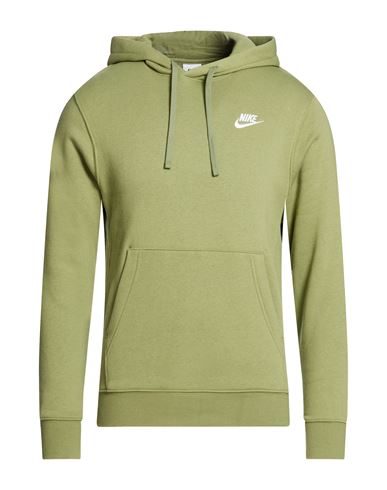 Man Sweatshirt Sage green Size L Cotton, Polyester