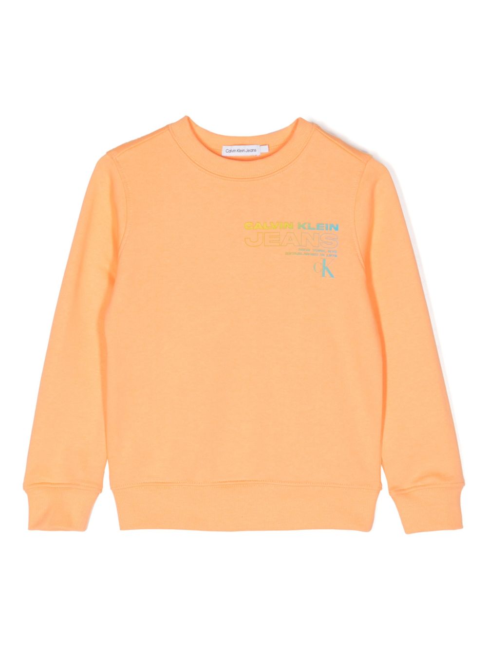 Logo-print cotton sweatshirt - Orange