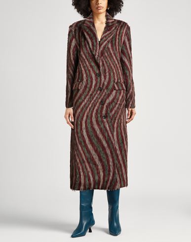 Woman Coat Brick Size 2 Virgin Wool, Mohair wool, Polyester
