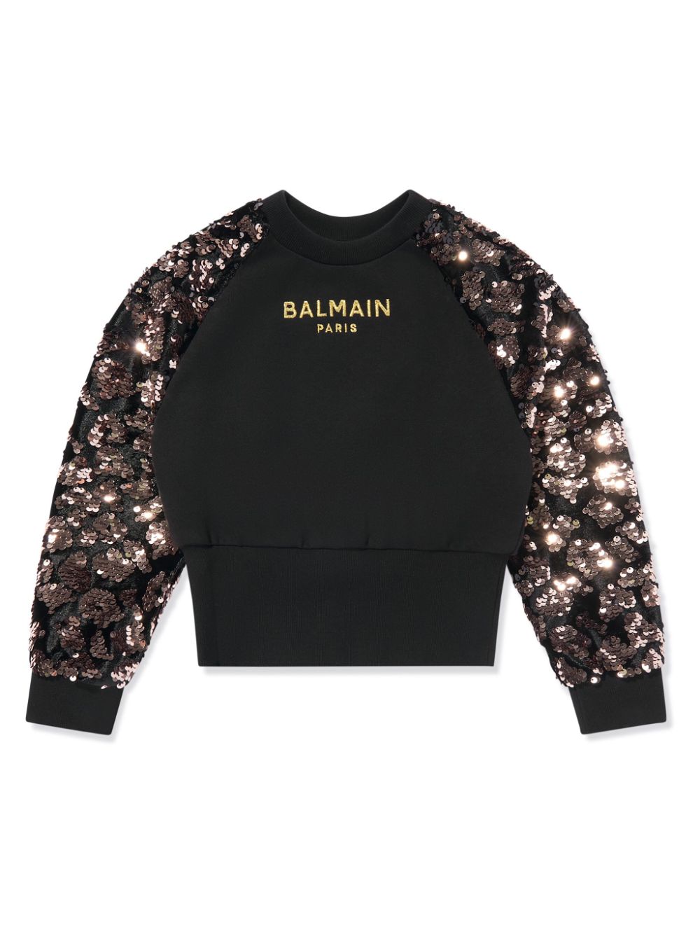 Sequin-embellished cotton sweatshirt - Black