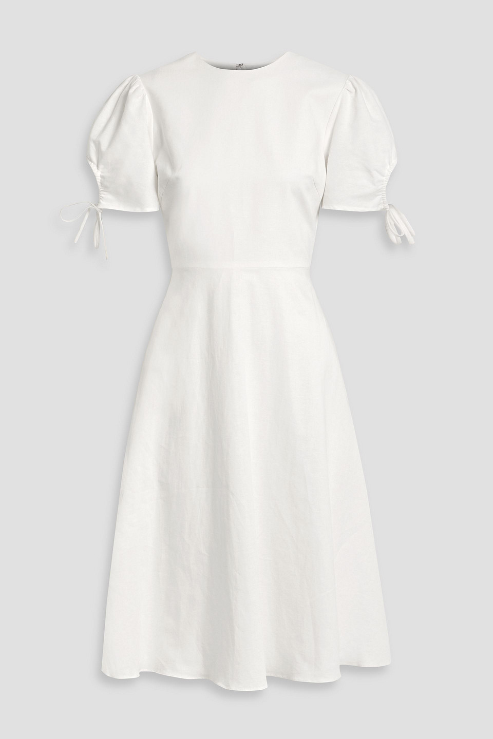 Cotton and linen-blend dress - White - US 8