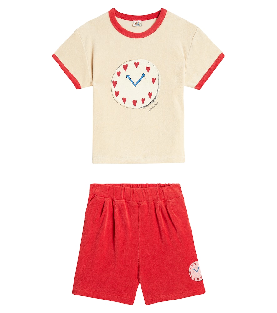 Watch terry T-shirt and shorts set