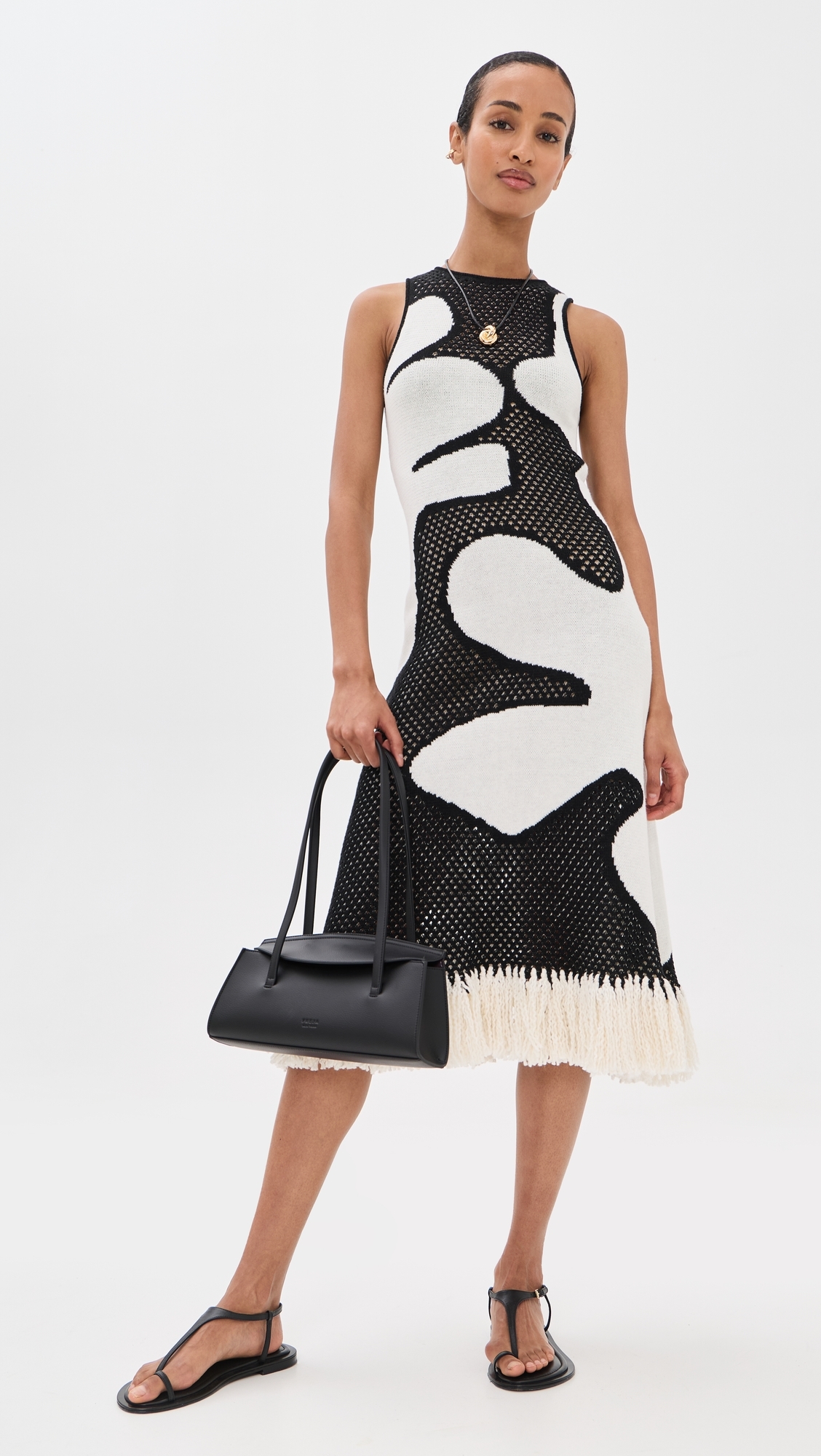 Gardenia Dress Black White