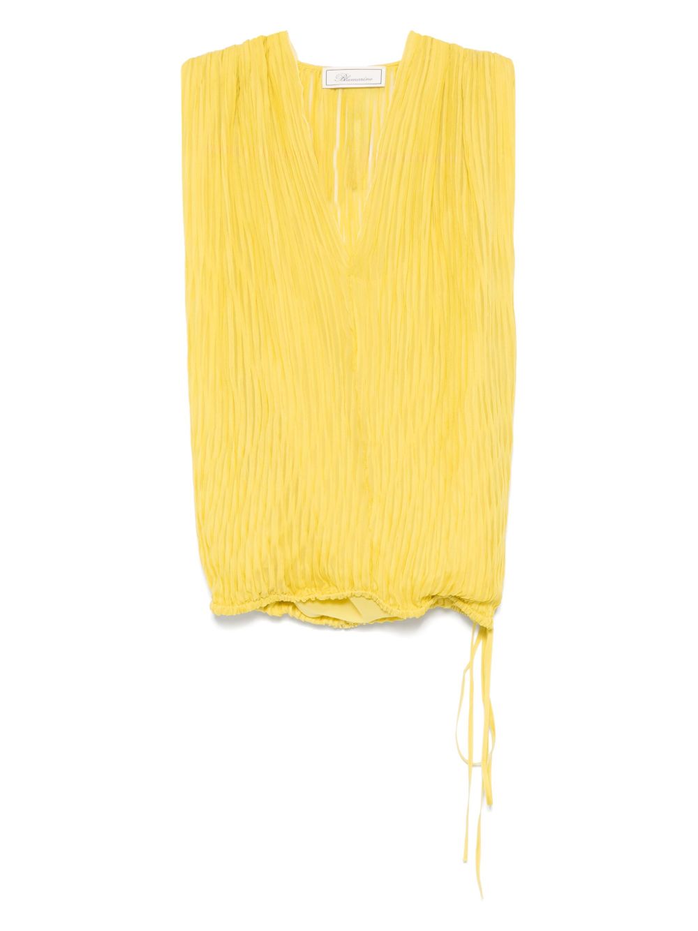 Blumarine pleated silk top - Yellow