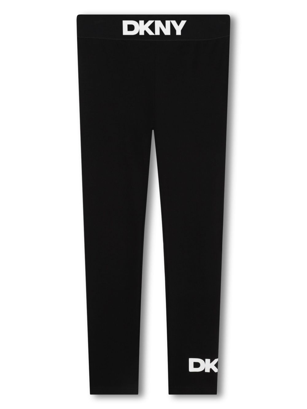 Logo-waistband stretch leggings - Black