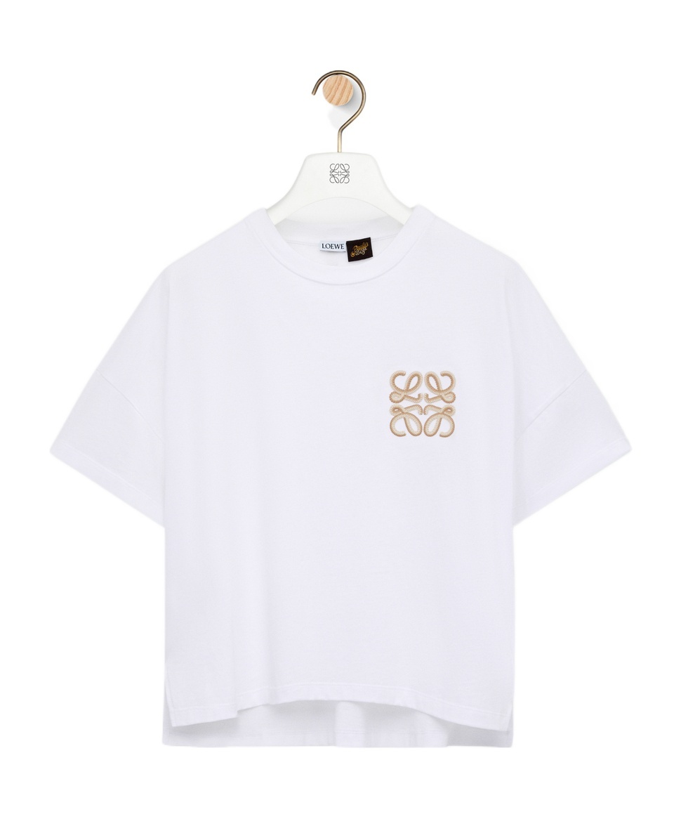 Anagram Crochet Embroidered Crewneck T-Shirt