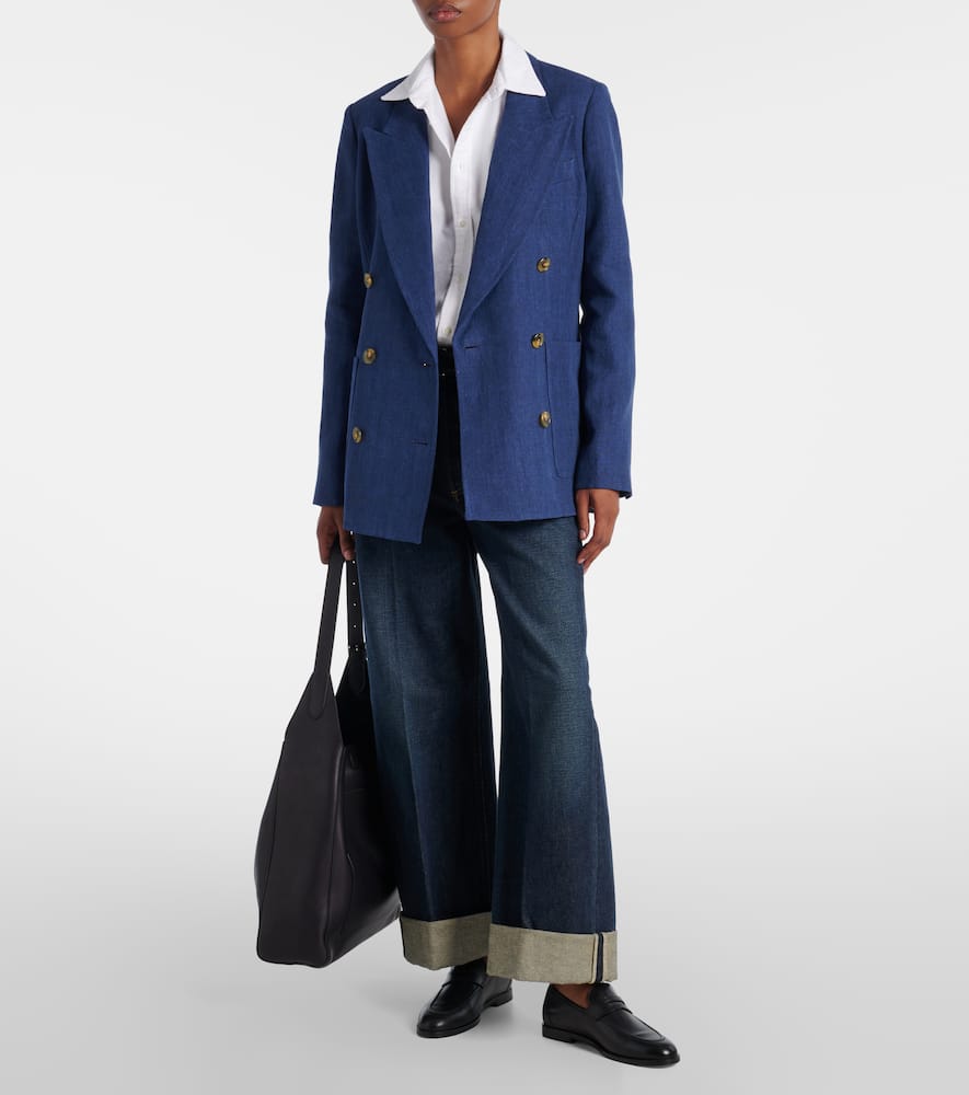 X Argent Chelsea linen denim blazer