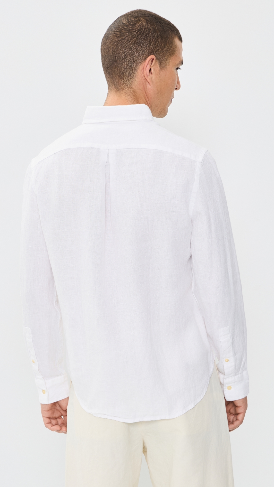 Linen Playa Button Down Shirt Snow