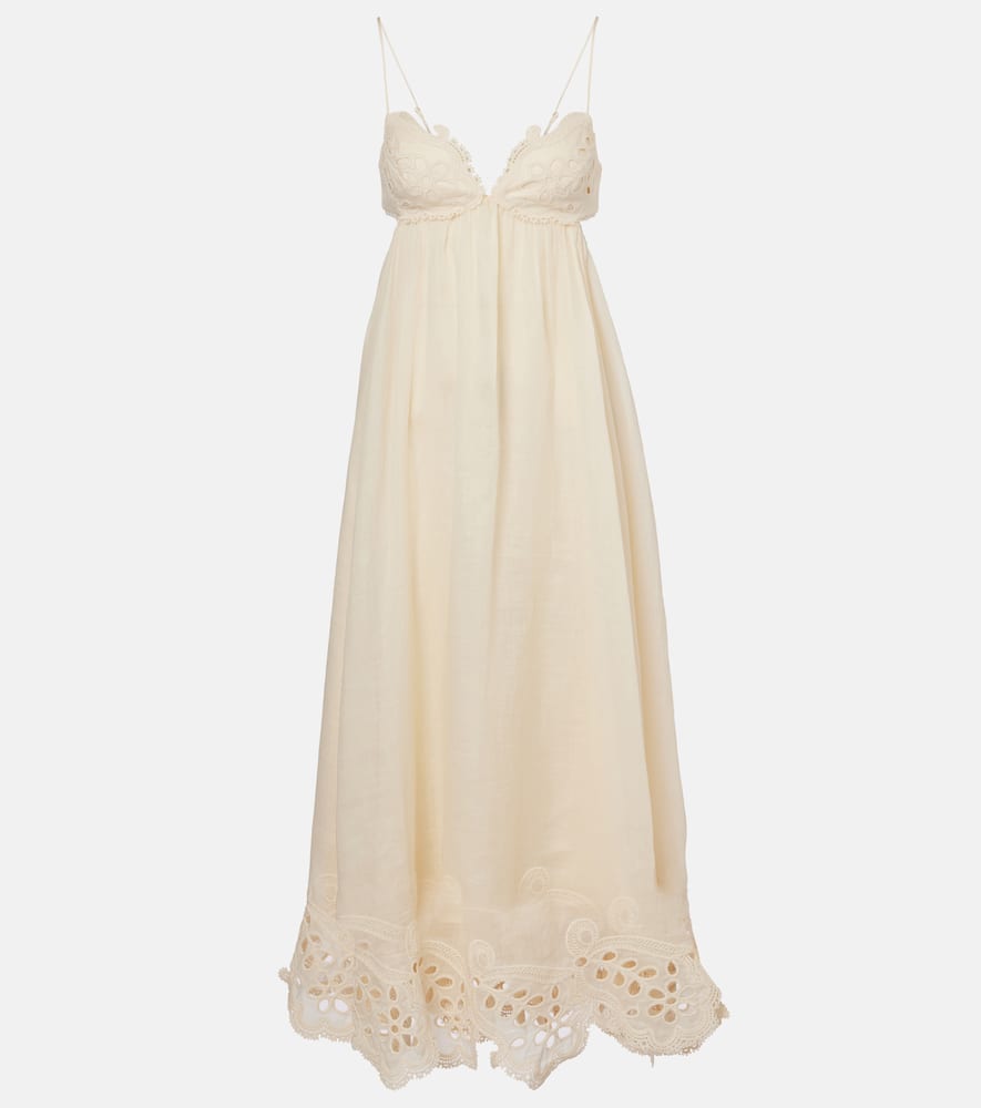 Coco embroidered ramie maxi dress