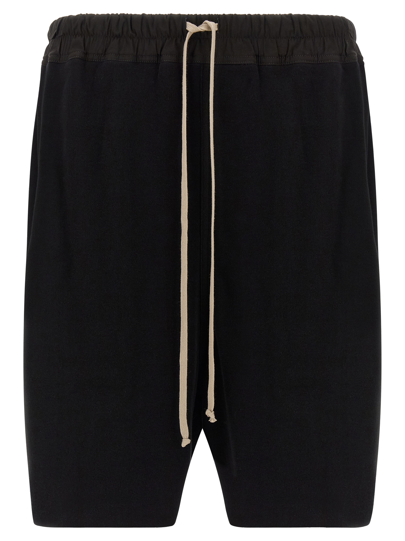 Low-Crotch Cotton Bermuda Shorts — Black