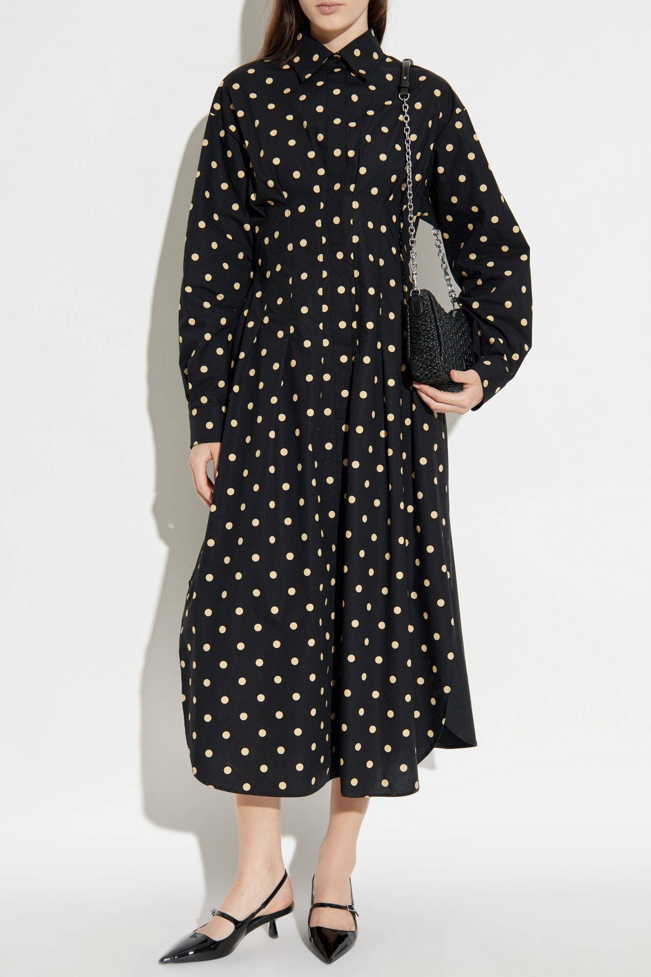 Dress With Polka Dot Pattern, Women's, Black