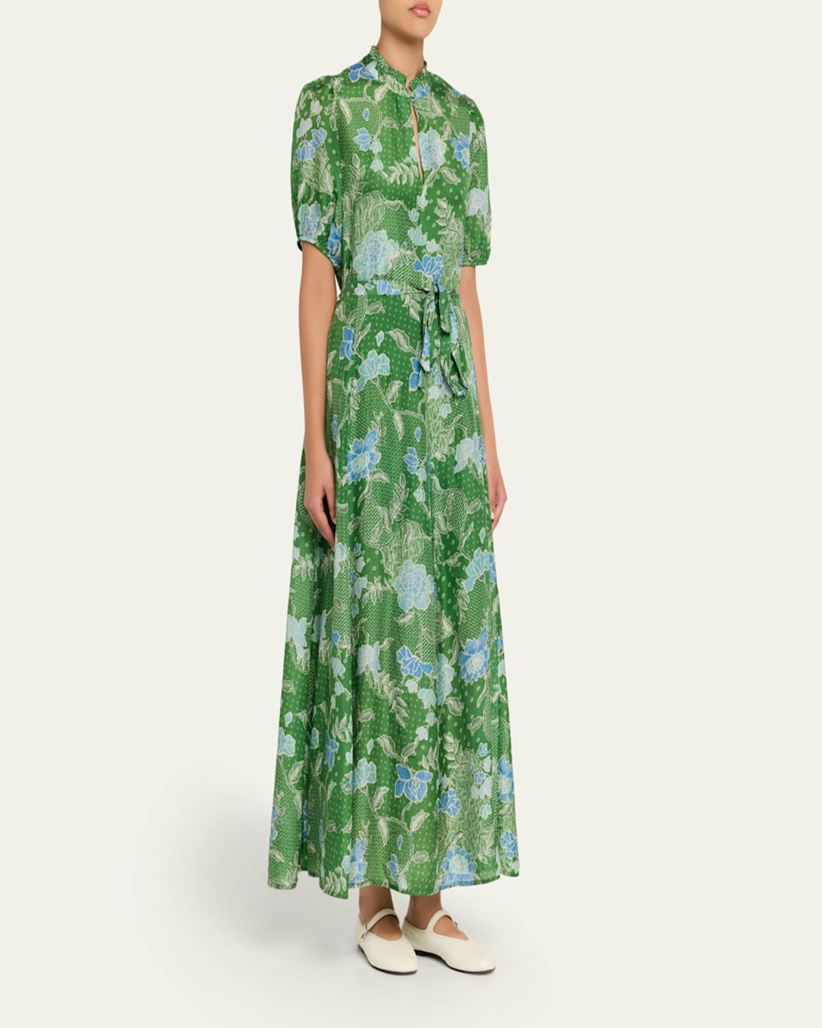 Oceanus Silk Maxi Dress