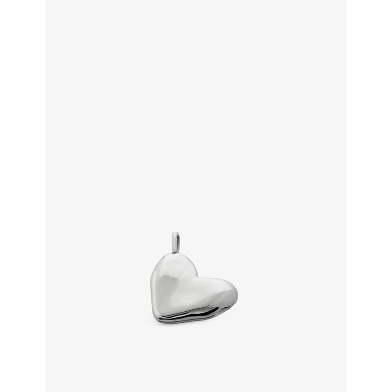 Womens Sterling Silver Heart-shaped Recycled Sterling-silver Locket Pendant 