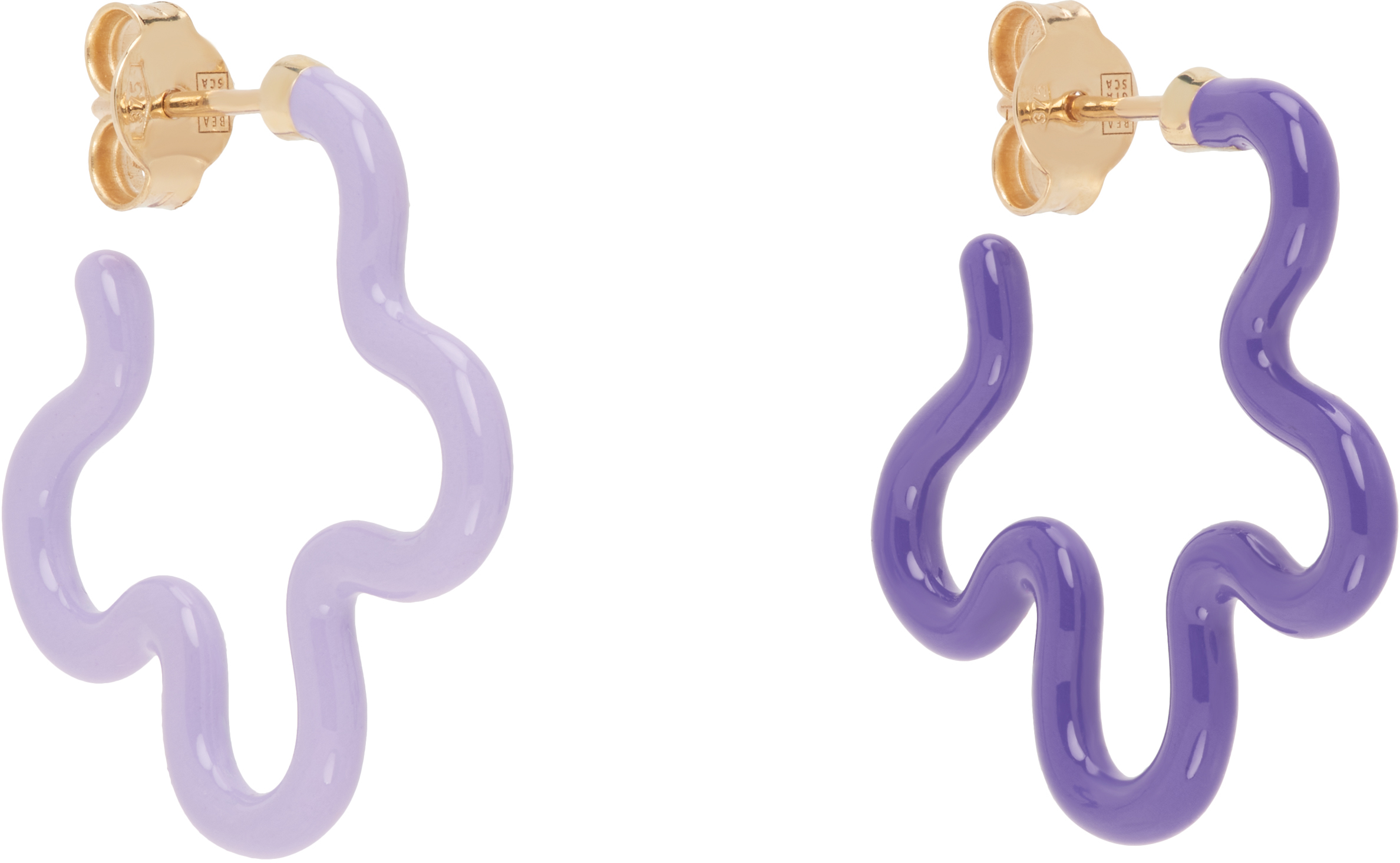 Bea Bongiasca Purple & Gold 2 Tone Flower Earrings